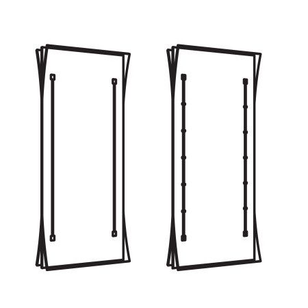 HAWA spriegotājs 1 vērtnei 1215-1775mm, kompl. 2 gab., alumīnijs anodēts melns, saīsināms zem 1215 m