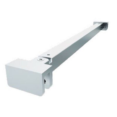 SQUARE stabilisation rod glass/glass 90°, 400 mm, bright chrome-plated