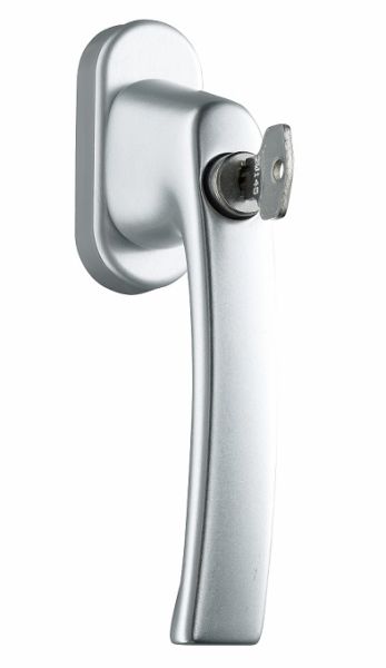 Lockable window handle GLOBE 35/10, F1 silver