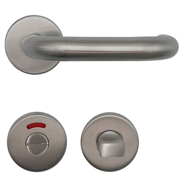 TRAMIN handle/rose set WC with color indicator, stainless steel