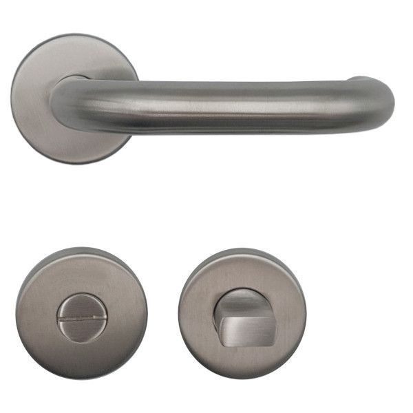 TRAMIN handle/rose set WC EN-1906-BK3, stainless steel