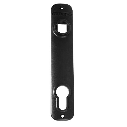 Pair of cover shields for mortise gate locks, 170mm, polyamide 
