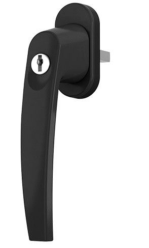Window handle with key VICTORY, black RAL 9005
